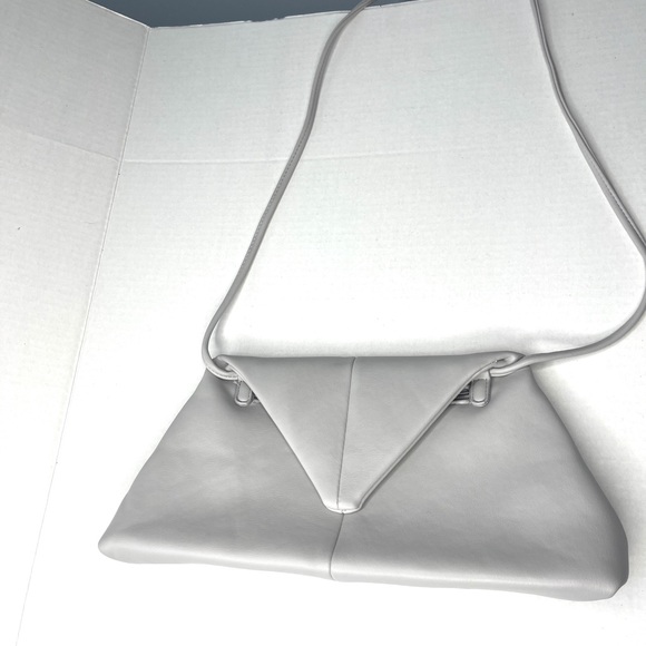 Gray Vegan Leather Flap Handbag - Picture 8 of 10